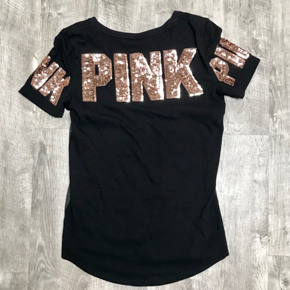 PINK Gray & Black w/Sequence Top